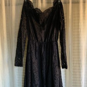 Black lace cocktail dress